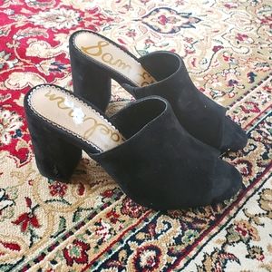 Sam Edelman black mule block heels